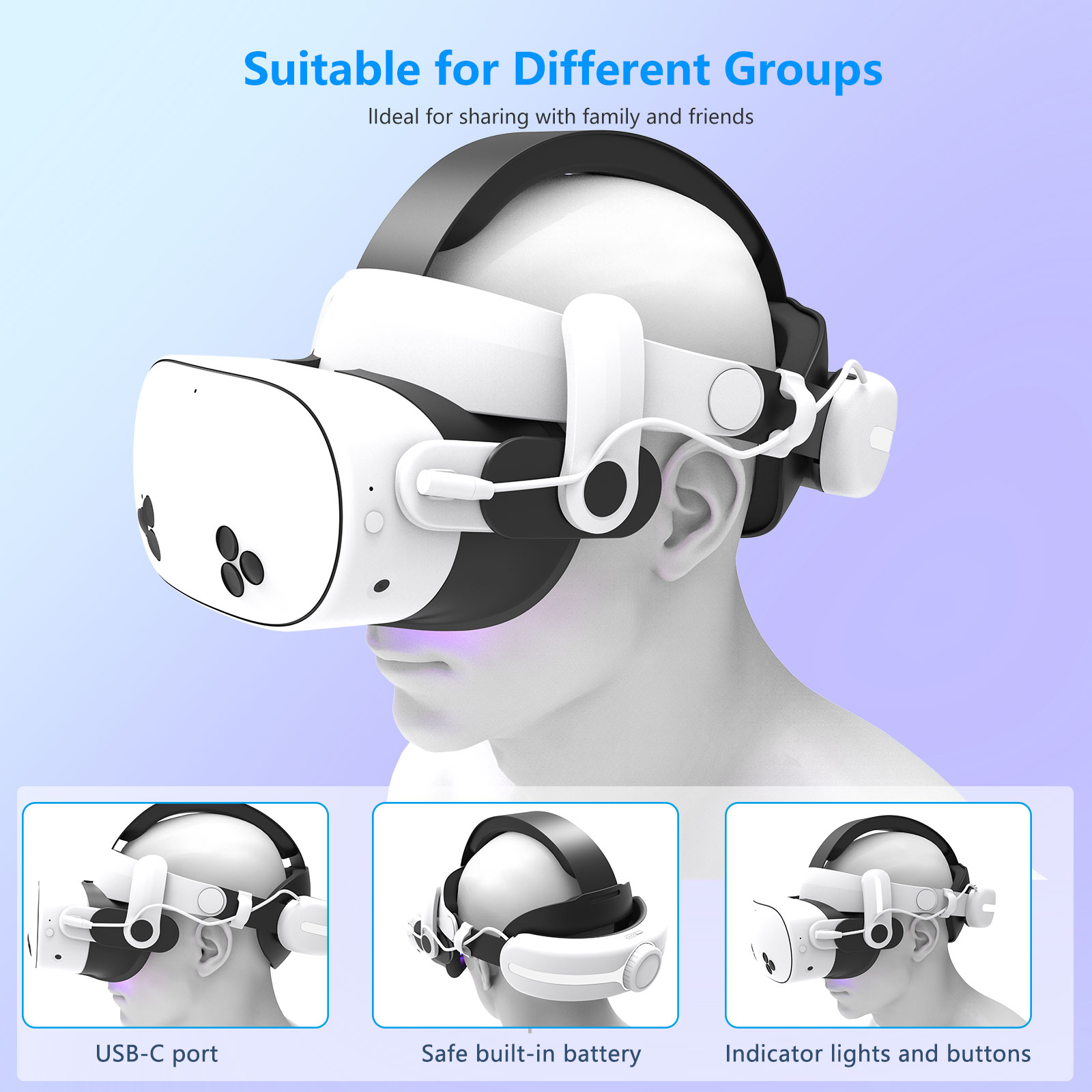 For Quest3S VR Headset 12000mA - Gaming Accessories Vr ulasan dan harga