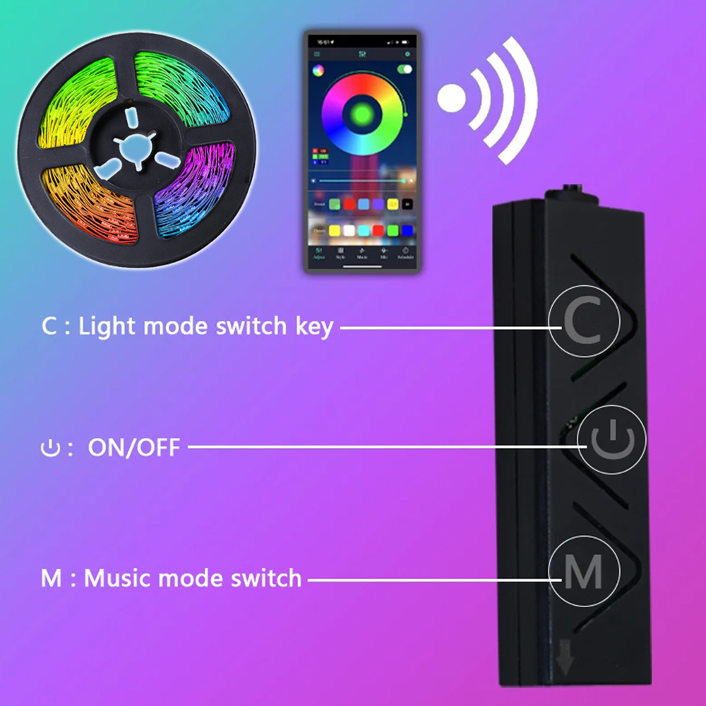 RGB Led Lights Strip APP Contr - Gaming Accessories App ulasan dan harga