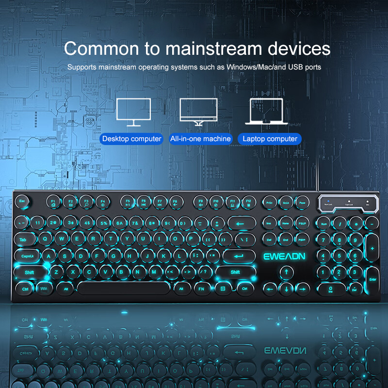 EWEADN Typewriter Gaming Keybo - Gaming Accessories Keyboards ulasan dan harga