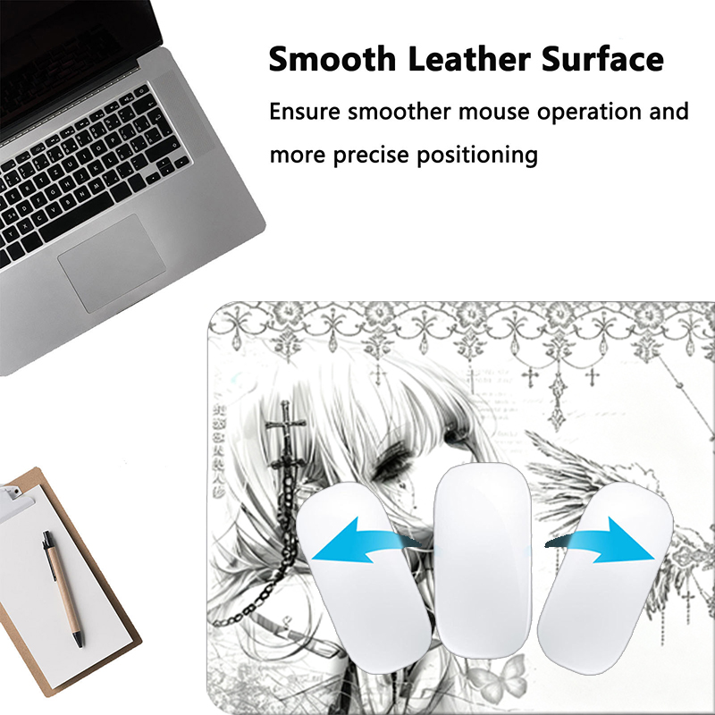 Leather Mousepad Black White A - Gaming Accessories Anime ulasan dan harga