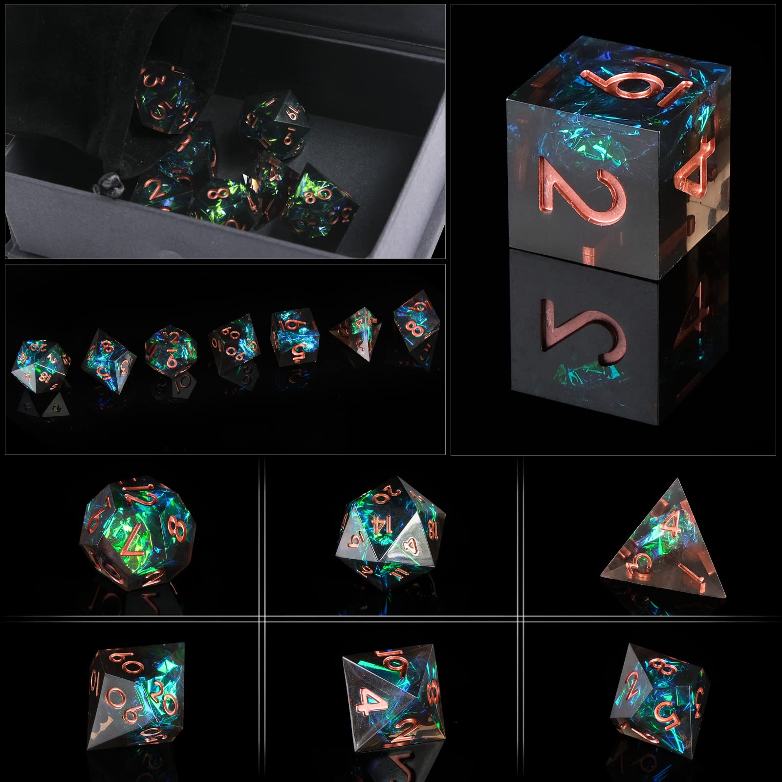 Resin Sharp Edge DND Dice Set  - Gaming Handheld Accessories ulasan dan harga